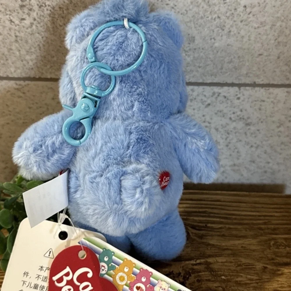 Authentic Care Bears 💙 Grumpy Bear Plush Backpack Bag Charm Keychain NWT
